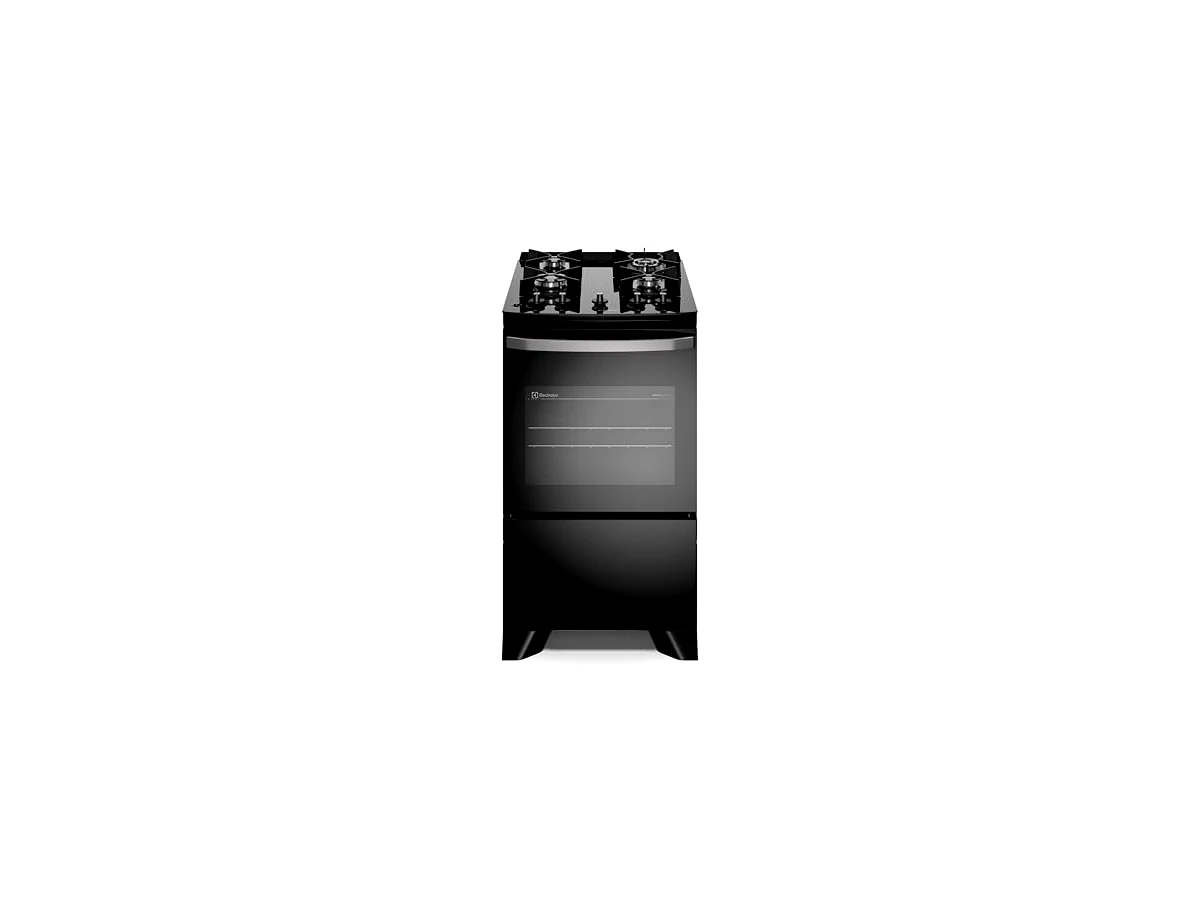 Fogão de Piso 4 Bocas Electrolux Preto Efficient com Mesa de Vidro (FE4GB)