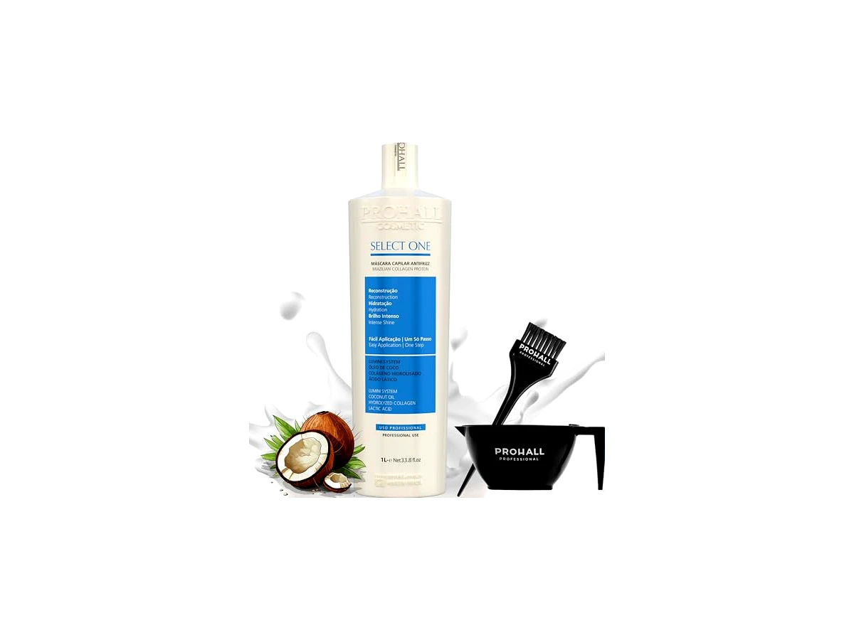 Prohall Cosmetic Select One Tratamento Realinhamento Capilar Passo Único Sem Formol 1 Litro
